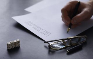 Writing the last will.